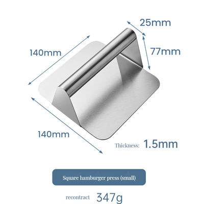 Barbecue Outdoor Kochen Stoff Schürze mit nichtklebendem Edelstahl Quadrat Burger Brecher