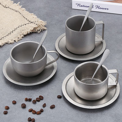 Design-Stil Luxus-Stil Keramik-Kaffee-Tasse Set mit Edelstahl Löffel und Tablett
