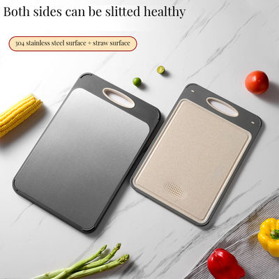 Schneidblöcke Bambus-Schnittbrett mit 304 Edelstahl und langlebigem Kunststoffrahmen