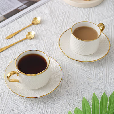 200 ml moderner nordischer weißer Keramikbecher und -schüssel Luxus-Bamboo-Porzellan