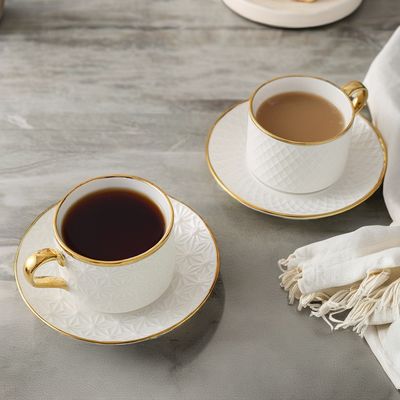 Modernes Design Keramik Porzellan Teetasse und Schüssel Set für weißes nordisches Design