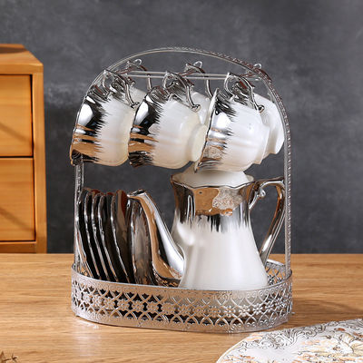 Stilvolle Kaffeeausrüstung Luxus-Keramik-Gold-Porzellan-Vintage-Teebecher für zu Hause