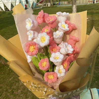 Kleines modernes Design Handgewirkt Stricksonnenblumen Daisy Tasche Ideal Valentinstagsgeschenk