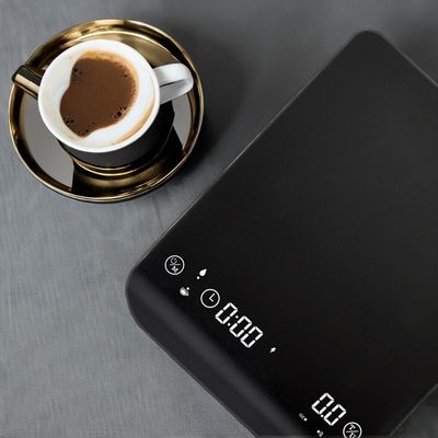BAMBOO Runde 2024 Elektronische Kaffeeskala mit wiederaufladbarer Batterie und Timer-Anzeiger