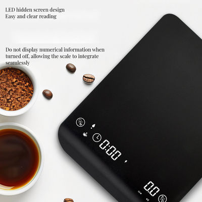 Minimalistisches Design 2024 Wiederaufladbare digitale Kaffeeskala mit 3kg/0,1g Genauigkeit Timer und Indikatorlicht