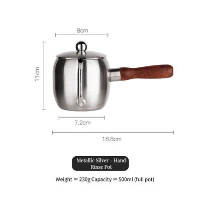 Kaffeekanne aus Edelstahl 304 mit 500 ml Kapazität und Holzgriff