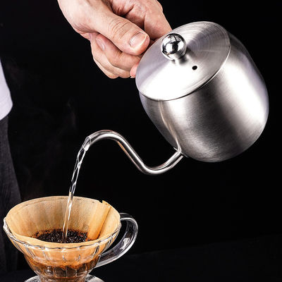 Kaffeekanne aus Edelstahl 304 mit 500 ml Kapazität und Holzgriff