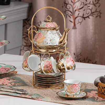 Getränke-Typ Kaffee-Tee-Sets Äthiopische Gold-Rim Porzellan Kftz46
