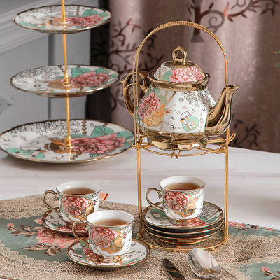 Getränke-Typ Kaffee-Tee-Sets Äthiopische Gold-Rim Porzellan Kftz46