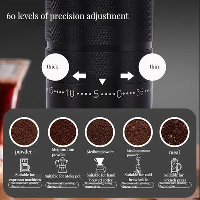 Edelstahl Holzgriff Handbuch Espresso-Schleifmaschine Al-Legierung C2 für Kaffee-Tee Werkzeuge