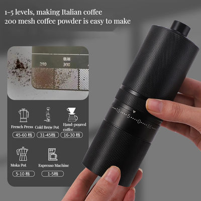 Edelstahl Holzgriff Handbuch Espresso-Schleifmaschine Al-Legierung C2 für Kaffee-Tee Werkzeuge