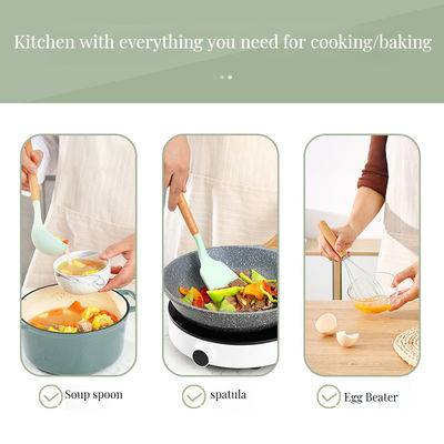 Benutzerdefiniertes Logo Akzeptabel Nichtklebendes Kochgeschirr Hitzebeständiges Silikonspatula-Set