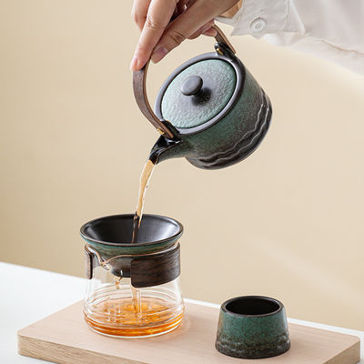 Keramischer antiker Kupfer-Wasserkessel für Kaffeeküche