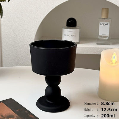 Handgefertigte Kreative Vintage Frosted Black Medieval Glass Cup für Weintrinken oder Hausdekoration