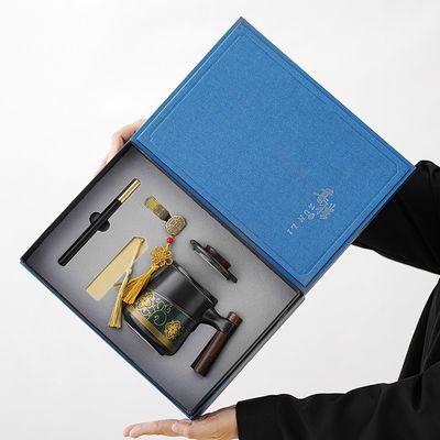 Keramische Porzellan Kaffeetasse Custom Logo Geschenk Set mit Stift Teeset Notizbuch Design Stil