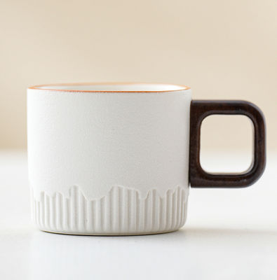 Nordic Compact Keramik Kaffeetasse 50 ml mit Country Design und Holzgriff