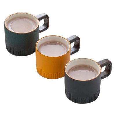 Nordic Compact Keramik Kaffeetasse 50 ml mit Country Design und Holzgriff