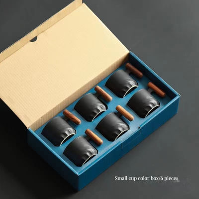 50 ml tragbare nordische Keramik-Tasse mit Holzgriff und doppelter Struktur für Kaffeeliebhaber