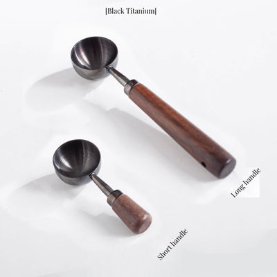 15 ml 30 ml Kaffeemesslöffel aus Edelstahl mit langem Walnussgriff
