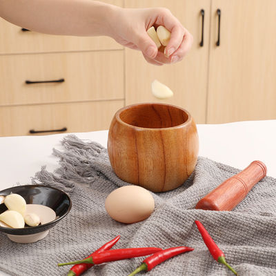 Holzmortar und Pestel zum Mahlen von Kräutern Knoblauch Walnüsse Essentielle Gewürze 1 Stück