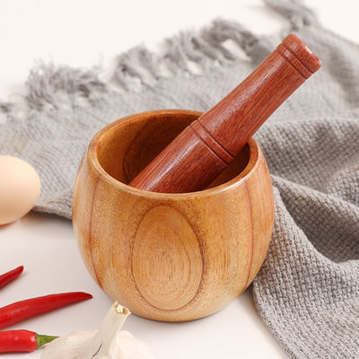 Holzmortar und Pestel zum Mahlen von Kräutern Knoblauch Walnüsse Essentielle Gewürze 1 Stück