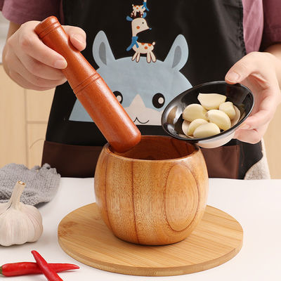Holzmortar und Pestel zum Mahlen von Kräutern Knoblauch Walnüsse Essentielle Gewürze 1 Stück