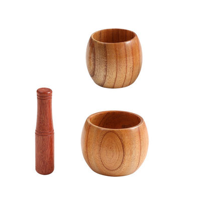 Holzmortar und Pestel zum Mahlen von Kräutern Knoblauch Walnüsse Essentielle Gewürze 1 Stück