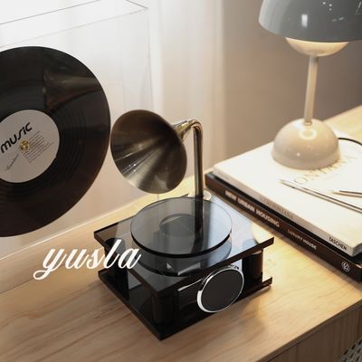 Stylische Engel-Themen Knick-Knack Retro Ash Crystal Record Player für Hoteldekoration