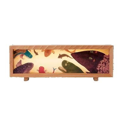 Moderne Sonne Goldene Berg Wiederaufladbares Nachtlicht Digitale Druckschnee Berg Desktop Leinwandlampe 1 Farbe