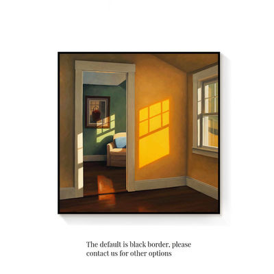 Rahmen Ja Zeitgenössische nordische Art Deco Fenster Sonnenlicht Leinwanddruck für Haus Wanddekoration