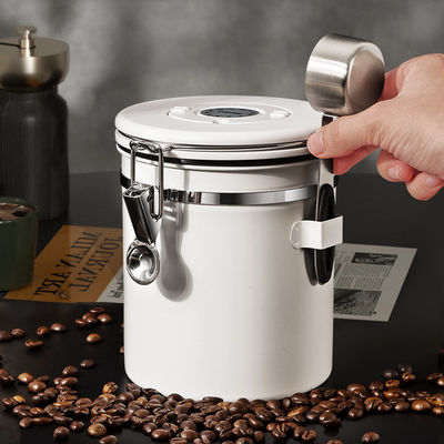 Individuelles Logo 1500 ml Edelstahl Vakuum Kaffeebohnen-Speicherbehälter mit Griff