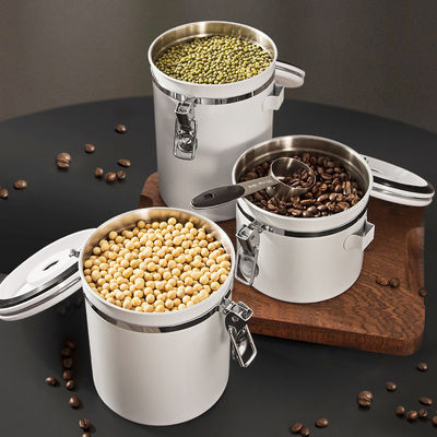Individuelles Logo 1500 ml Edelstahl Vakuum Kaffeebohnen-Speicherbehälter mit Griff