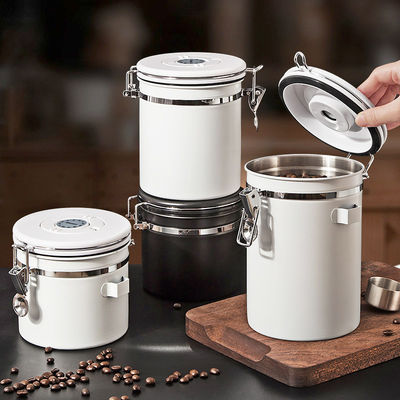 Individuelles Logo 1500 ml Edelstahl Vakuum Kaffeebohnen-Speicherbehälter mit Griff