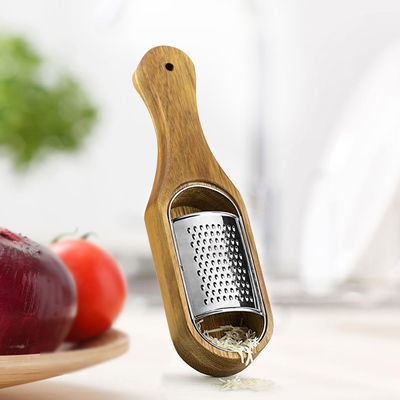 Acacia Holz Behälter Edelstahl-Chopper und Käse Grater für schnelle Küche Vorbereitung