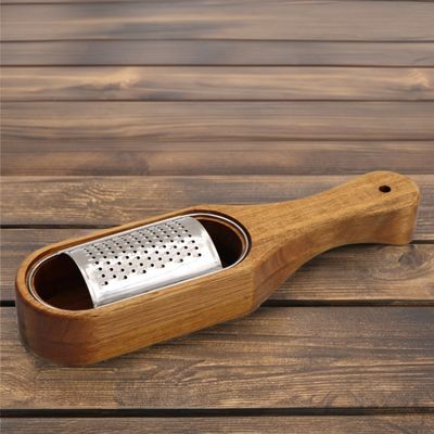 Acacia Holz Behälter Edelstahl-Chopper und Käse Grater für schnelle Küche Vorbereitung
