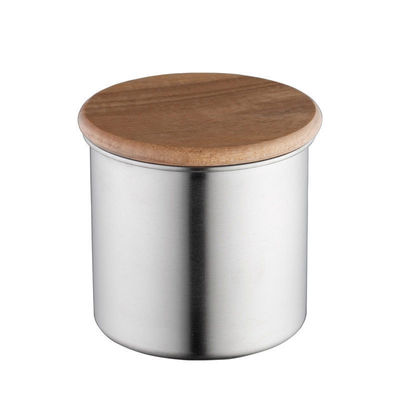 Stylische Kaffeeglas aus Edelstahl 11/12/13/14cm Farbe Holzdeckel