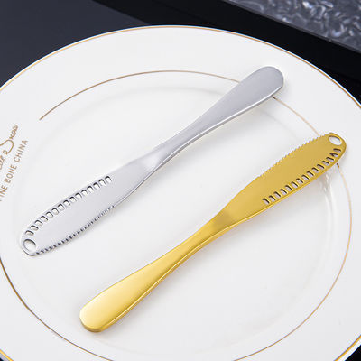 Silber Top Verkauf Edelstahl Buttermesser Titanium überzogen Langgriff Marmelade Butter Spatula Western Tischgeschirr Creme Dekorationsmesser