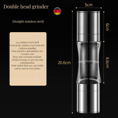 Designt 4 Zoll Edelstahl Salz-Pfeffer-Schüttler nachhaltig Bambus Silber Melamin