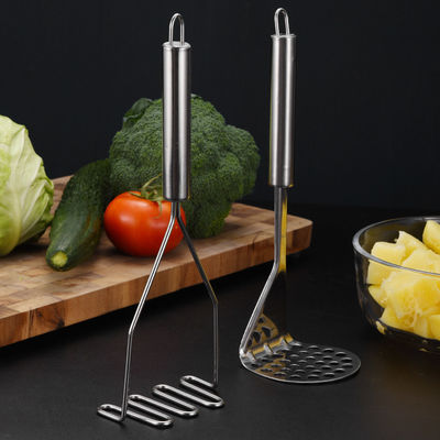 1 Stück Edelstahl Bambus Kartoffelmaschine für Gemüsepuree Küchenzubehör