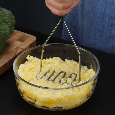 1 Stück Edelstahl Bambus Kartoffelmaschine für Gemüsepuree Küchenzubehör