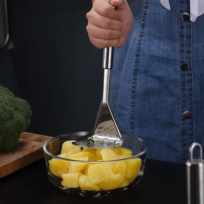 1 Stück Edelstahl Bambus Kartoffelmaschine für Gemüsepuree Küchenzubehör
