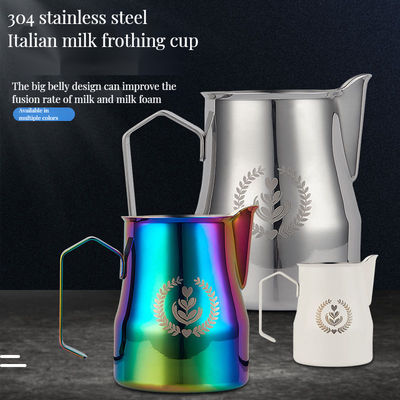 350 ml/500 ml Edelstahl Latte Milch Krug Espresso Krug mit BAMBOO Funktionalität