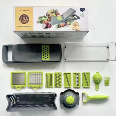 15 Stück Multifunktions-Bambus-Handschneidemaschine für Zwiebeln, Gemüse und Früchte