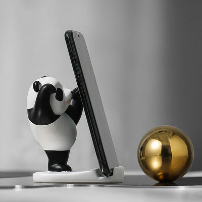 Panda Design Bambus Telefon- und Tabletträger für Wand oder Schreibtisch Verstellbares Harzmaterial