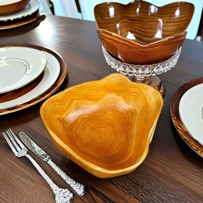 Customized Logo Akzeptabel Handgefertigt Bauernhaus Holz Handwerk Schüsseln Utensilien für Schlüssel Nüsse