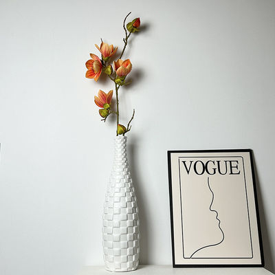 Moderne hohe weiße Capiz Schal Vase exquisite Perlenmutter Dekor für Innenarchitektur