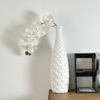 Ausgeklügeltes Design, benutzerdefiniertes Logo, akzeptabel, moderne weiße Capiz-Vase für Sal.