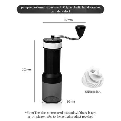 Kompakte manuelle Kaffeemühle Edelstahl Keramik-Burr-Mahlmaschine für tragbare