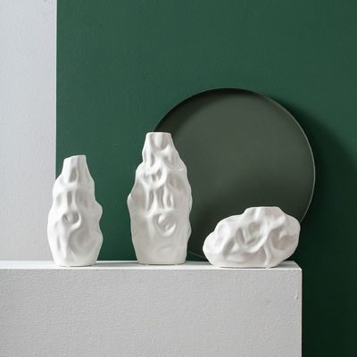 Custom Chic Silberplattierte Art Deco Porzellan Blumenvase für moderne Hochzeits-Tischdekoration