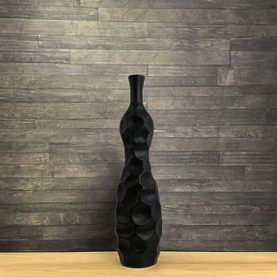 Moderne 16-Zoll-Schlanke Keramik-Steinwaren-Blumenvase Weiß-Grau-Matte Ideal für die Wohnkultur
